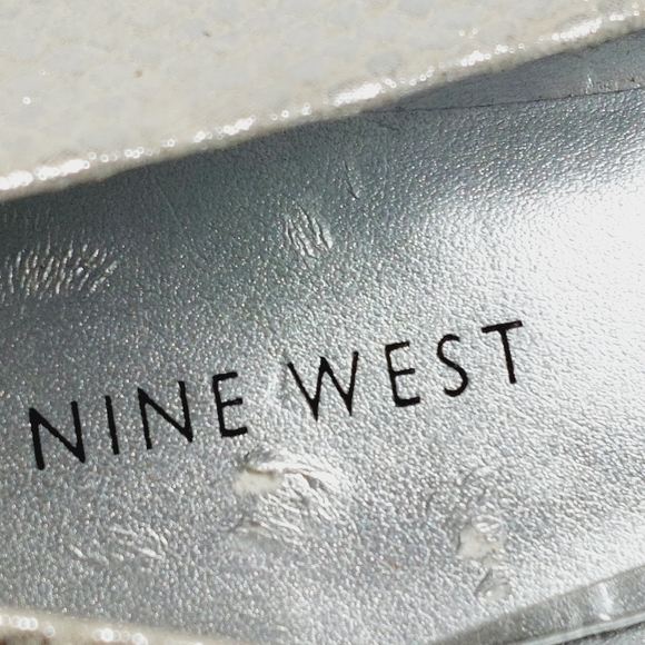 NEW Nine West Lovelife Chic Silver Bow Slip On Casual Comfy Ballet Flats T524 - Picture 9 of 11